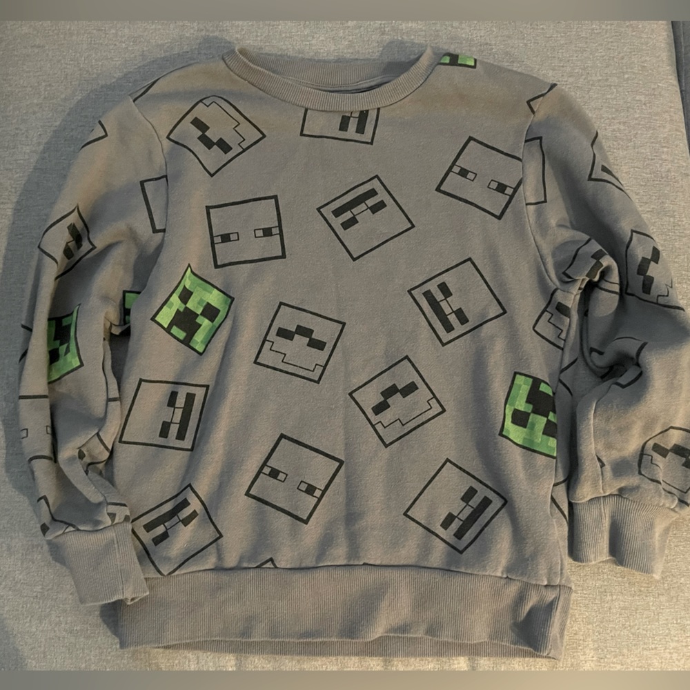 Kids Minecraft Creeper Pullover Sweatshirt
